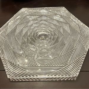 Tiffany & Co. By Josef RIEDEL Crystal Glass Hexagon Shaped 13" Platter